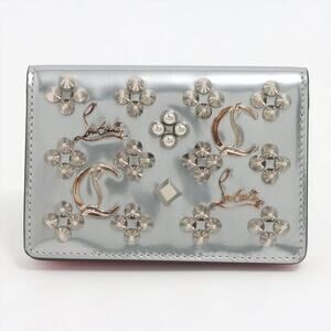 Christian Louboutin Loubiinthesky Card Case Silver